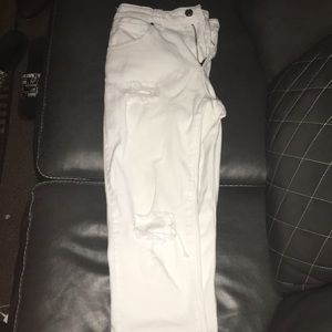 White holed jeans
